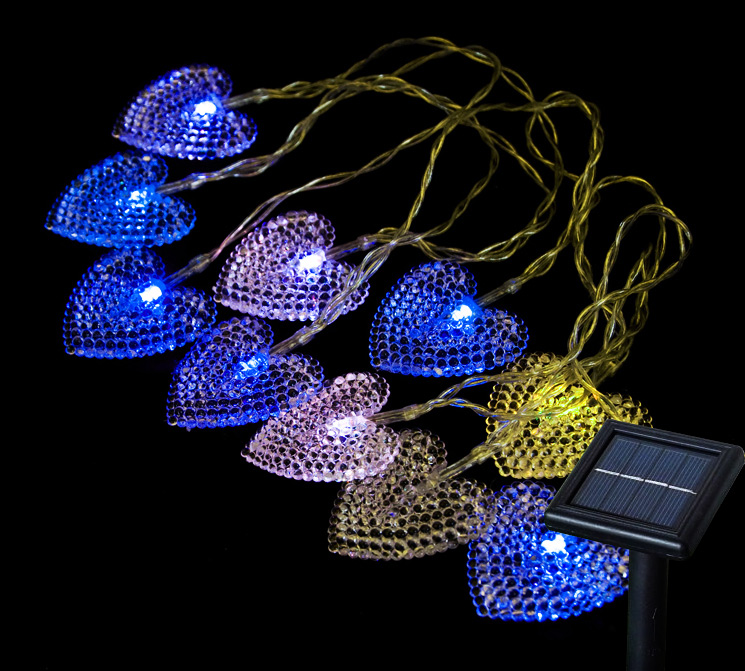  Heart-shaped solar string lights  