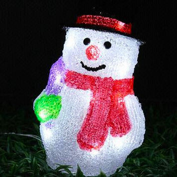 Solar Acrylic Snowman Motif Lights