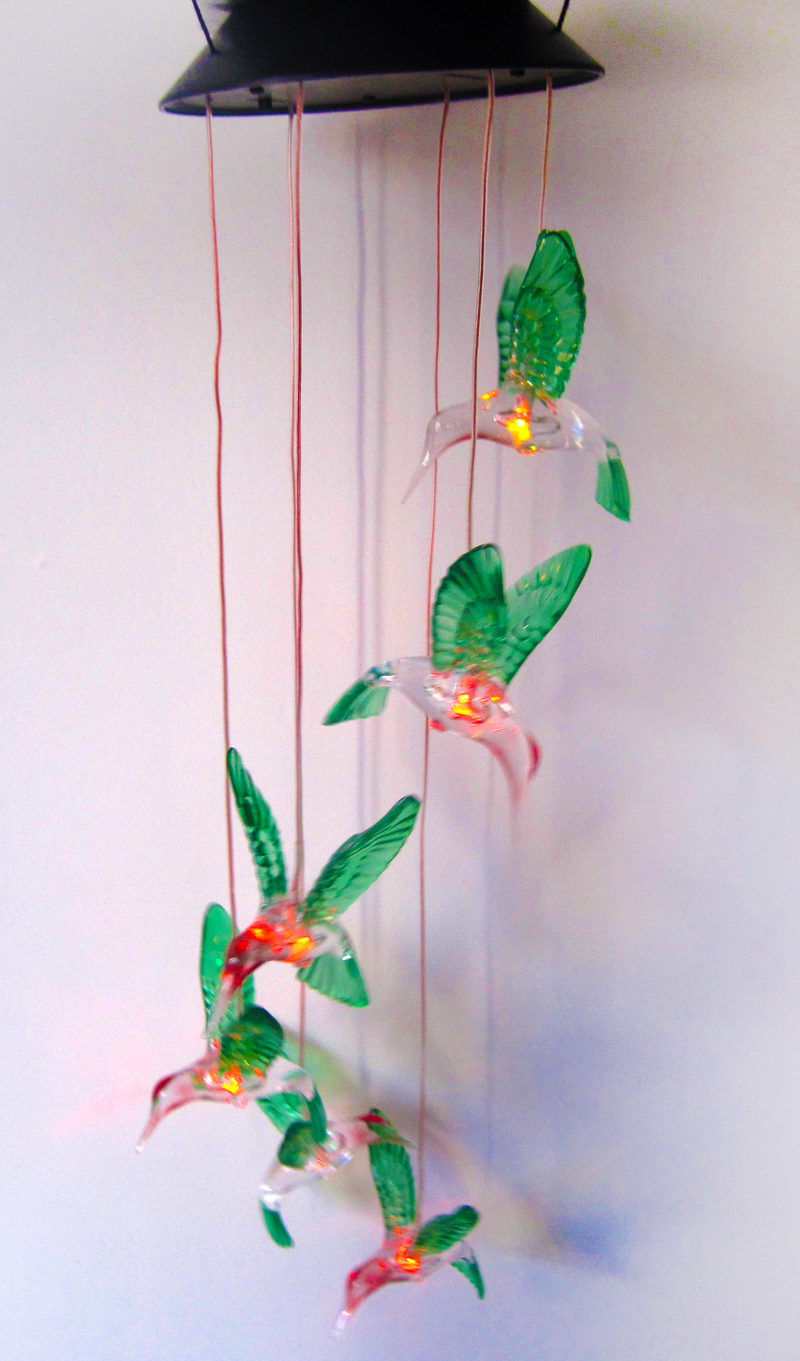 Hummingbird Wind Chime Garden Lights